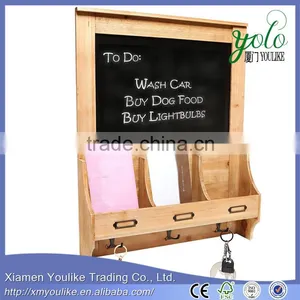Wood Wall Mounted Mail Sorter Key Hook Bamboo Organizer Rack thumbnail-1