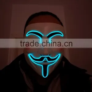 Vendetta el Wire Mask / Halloween Party Masks WIRE Black / EL Wire Halloween Mask thumbnail-4