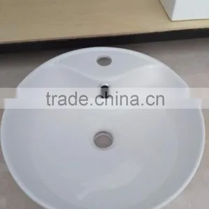 Sanitary Ware Ceramic Basin White Round Shape Single Hole Wash Basin New Desigh Hot Sale Best Quality Art Basin YB002 thumbnail-4