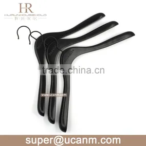 HRW-86I0B Luxury Lotus Wooden Clothes Coat Hanger Balck Finish thumbnail-1