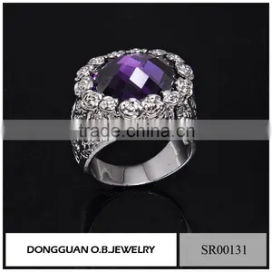 New Products Stainless Steel Ring /925 Silver Ring With Purple Stone Wholesale thumbnail-1