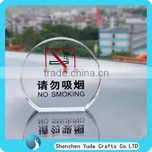 Public No Smoking Note Sign Blocks Acrylic Stand Up Clear Block thumbnail-1