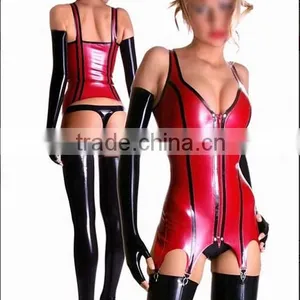 Sexy Metalic Purple Natural Latex Catsuit Sent Lingerie Plus Size Hot Sale thumbnail-1