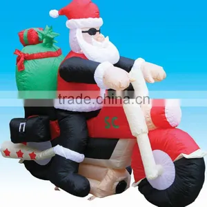 Christmas Santa on Motorcycle Outdoor thumbnail-1