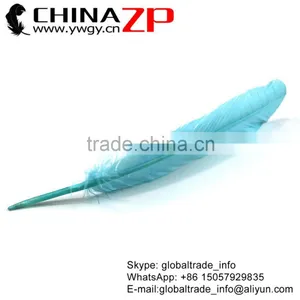CHINAZP Feather Exporting Good Quality Dyed Light Blue Wild Solid Color Turkey Pointers Wing Quill Feathers thumbnail-5