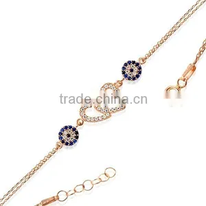 Rose Gold P. 925K Sterling Silver Turkish Love Evil Eye Bracelet BSBL040 thumbnail-1