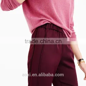 Oem Suppply Fashion Satin Elastic Waist Straight Legging New Style Women Pants thumbnail-2