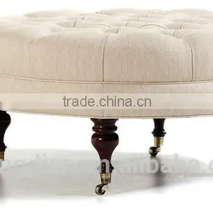 Modern 23015 New Design Home Use Fabric Living Room Furniture Round Ottoman thumbnail-1