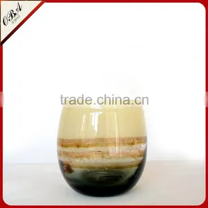 OUBOAO Small Delicate Glass Flower Vase Creative Color Desktop Decorative Flower Pot thumbnail-2