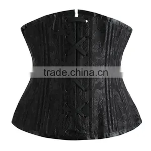 Women Brocade 24 Double Steel Boned Corset Tight Waist Cincher Corset thumbnail-6