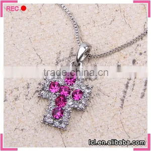Low Price Christian Cross Necklace, Hot Sale Imitation Crystal Necklace thumbnail-1