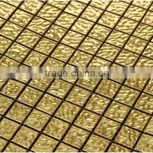 High Quality 24 K Real Gold Glass Mosaic HJ02 Wave Gold Mosaic Hot Melting Gold Mosaic Tiles thumbnail-1