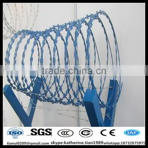 Border Security System China High Quality Plastic Coating Concertina Razor Wire thumbnail-3