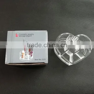 Wholesale Innovative Household Heart Shape Clear Cosmetic Acrylic Makeup Organizer With 8 Grids thumbnail-2