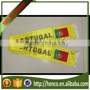 Portugal Satin Scarf/Portugal Football Fan Satin Polyester Scarf for EURO 2016 thumbnail-1