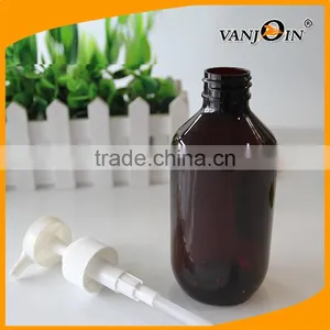 PET Materail 300ml Amber Plastic Shampoo Bottle With Pump Dispenser thumbnail-3