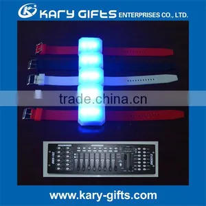 Customized Logo Sound Activated LED Glow Wristband Lighting LED Silicone Bracelet thumbnail-6