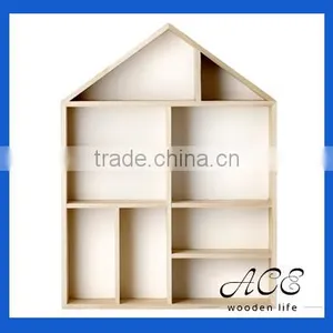 Solid Wood Display House Natural Wooden Shelf thumbnail-1