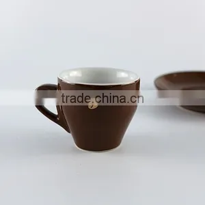 Best Selling Bulk Products Cup Ceramic Black Coffee Mugs and Saucers thumbnail-5