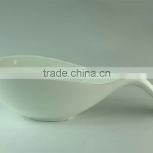 Heat Resistance Unique Spoon Shape Ceramic Soup Bowl Serving Bowls For Hotel Restaurant Use thumbnail-1