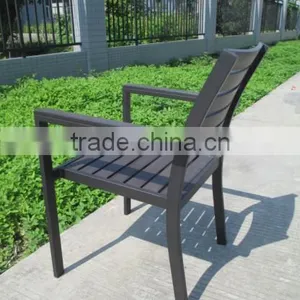 Grey Plastic Wood Arm Chair Cheap Outdoor Chairs thumbnail-4