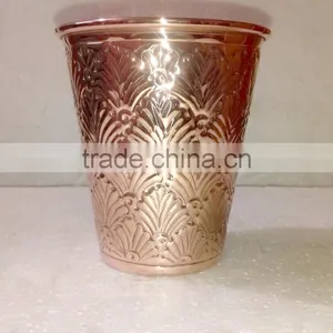 NEW ARRIVAL BPA FREE 100% PURE COPPER EMBOSSED DESIGN TUMBLER thumbnail-1