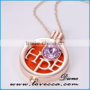 35mm Hope Coin Perfume Diffuser Necklace With 65cm Gold Chain thumbnail-5