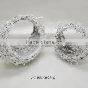 Indoor Christmas Twig Basket With Snow thumbnail-1