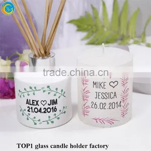 Bling Collection Frosted Glass White Candle Holders thumbnail-6