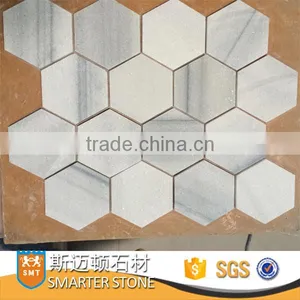 Large Herringbone Marble Herringbone Tiles 50x100mm on Mesh thumbnail-2