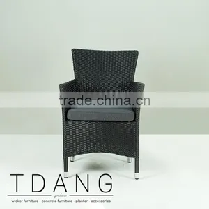 Pasadena Wicker Chair (Black) - Dining Wicker Furniture Chair thumbnail-2