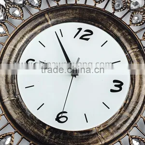 Vintage Gold Metal Wall Clock With Eye Shape thumbnail-2
