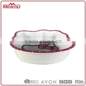 China Cat Shaped Red Pink Classic Design Custom Logo High Quality Diy Cute Plastic Bowl thumbnail-1