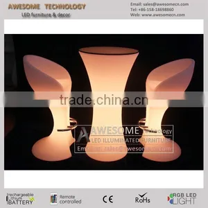 Pink Plastic Led Bar Stool and Romantic Cocktail Bar Table thumbnail-2