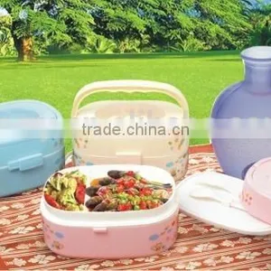 Plastic Rectangular Portable Double Layers Lunch Storage Box/Insulation Boxes thumbnail-1