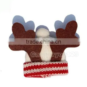 Lovely Wine Bottle Elk Cover Xmas Santa Table Decor Christmas Bottle Cap Party Gift thumbnail-6