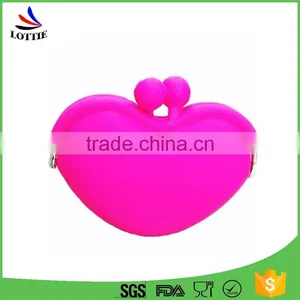 2016 Popular Latest Cheap Fashion Cute Candy-colored Heart-shape Silicone Children Bags Wallet for Promotion Gifts thumbnail-2