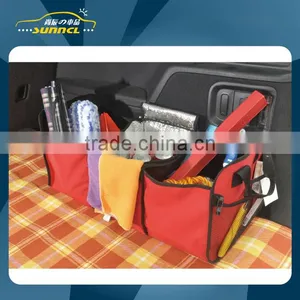 Red Color Polyester Car Trunk Organizer , Foldable Car Seat Bag thumbnail-1