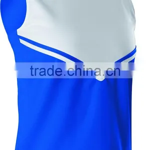 Custom Girls Cheerleader Costume Sleeveless Stripe Design Customized Cheerleading Crop Tops For Women thumbnail-2