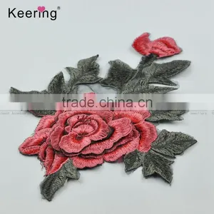 25*18.5 Flower Motif Lace Applique Iron On Embroidery Patch for Garment Accessories thumbnail-4
