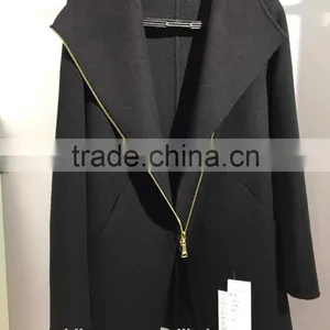 Ladies Handle Dark Grey 100% Wool Coat for Sring and Fall thumbnail-4