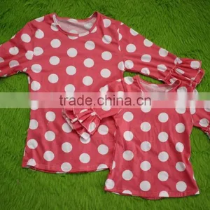 Bokun Factory Custom Made Women Clothing Polka Dots Pattern Blouse Mom and me Summer Shirts thumbnail-2