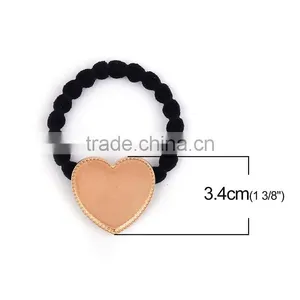 Zinc Based Alloy DIY Resin Mold For Jewelry Making Hair Ties Heart Gold Plated & Black thumbnail-2
