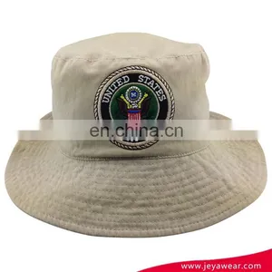Wholesale Heavy Cotton Jacquard Elstic Sweatband Bucket Hat With Embroidery Patch thumbnail-1