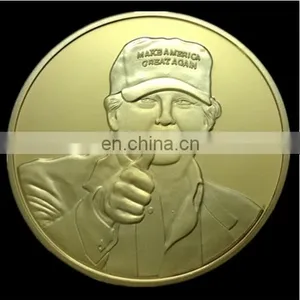 Custom Trump Portrait Gold Commemorative Coins Donald Head Photo Embossed Metal Bulk Wholesale Coins for Gifts thumbnail-2