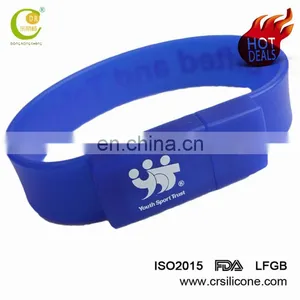 High Quality Silicone Bracelet Promotion Gift Print Logo 512mb-64gb Silicon Wristband/ Bracelet Usb 2.0 Flash Drive thumbnail-6
