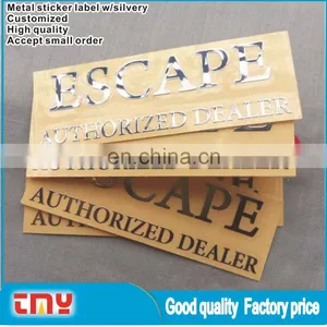 Custom Metal Brand Logo Sticker Label, Engraved Gold Adhesive Metal Label Sticker For Furniture thumbnail-4