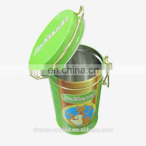 Fashion Round Tinl Canister With Metal Clip Closure thumbnail-3