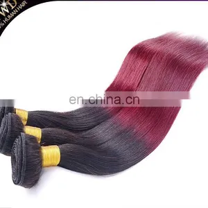 100% Human Ombre Hair Red Human Hair Weaving, Brazilian Ombre Weave Hair, Human Hair Weave Ombre Hair thumbnail-5
