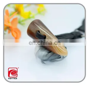 Normal 4-5CM 2 Holes Brown Imitation Horn Color Polyester Resin Coat Toggle Button Has Rope And Leather thumbnail-2
